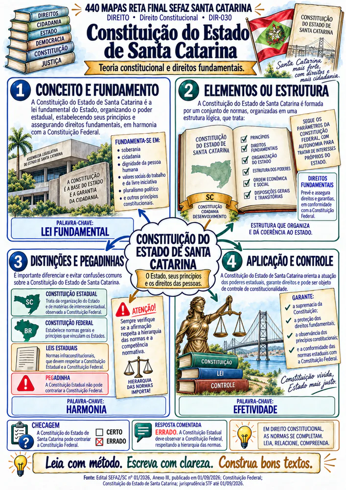 Mapa de Direito sobre a Constituição do Estado de Santa Catarina