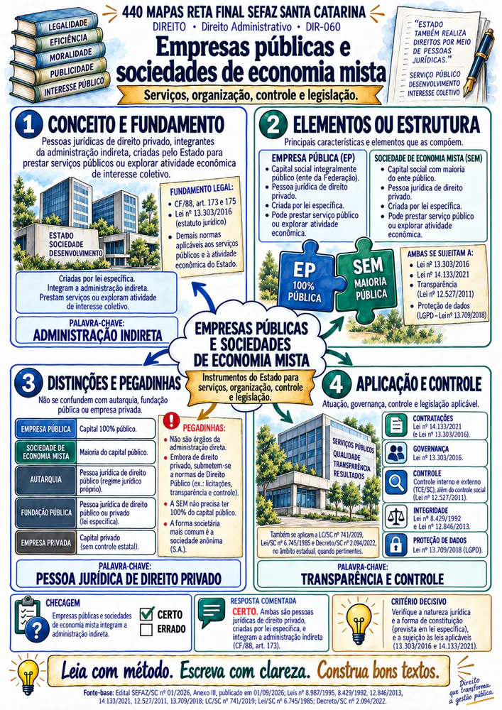 Mapa de Direito sobre empresas públicas e sociedades de economia mista